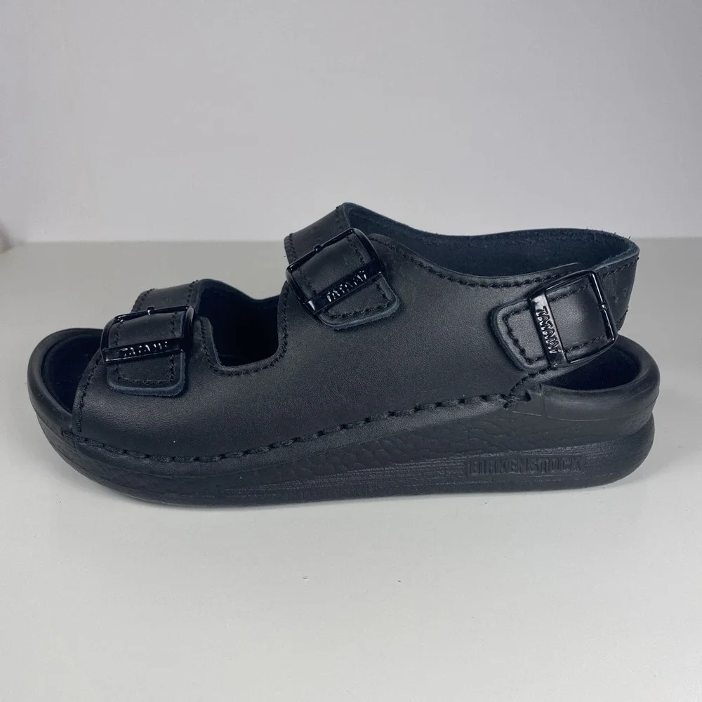 Birkenstock Tatami Men/Boy Size EU 36 US 3.5 Black Leather Double Strap Sandal - Picture 3 of 8